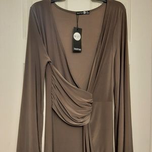 Long sexy new with tags size 16 color mocha dress
